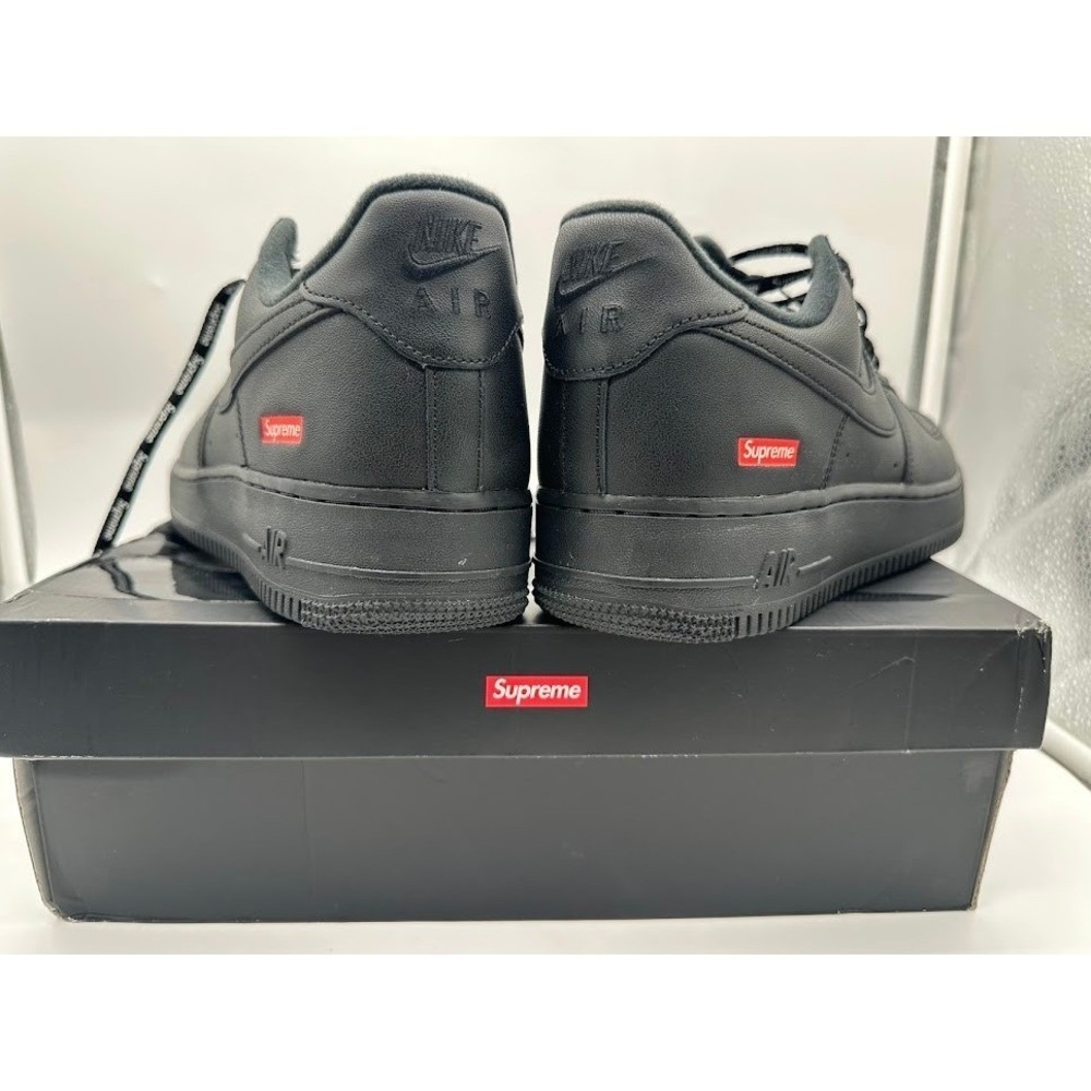 Nike Air Force 1 Low Supreme Black CU9225-001 Mens Size 10 Streetwear Sneakers - Picture 9 of 12